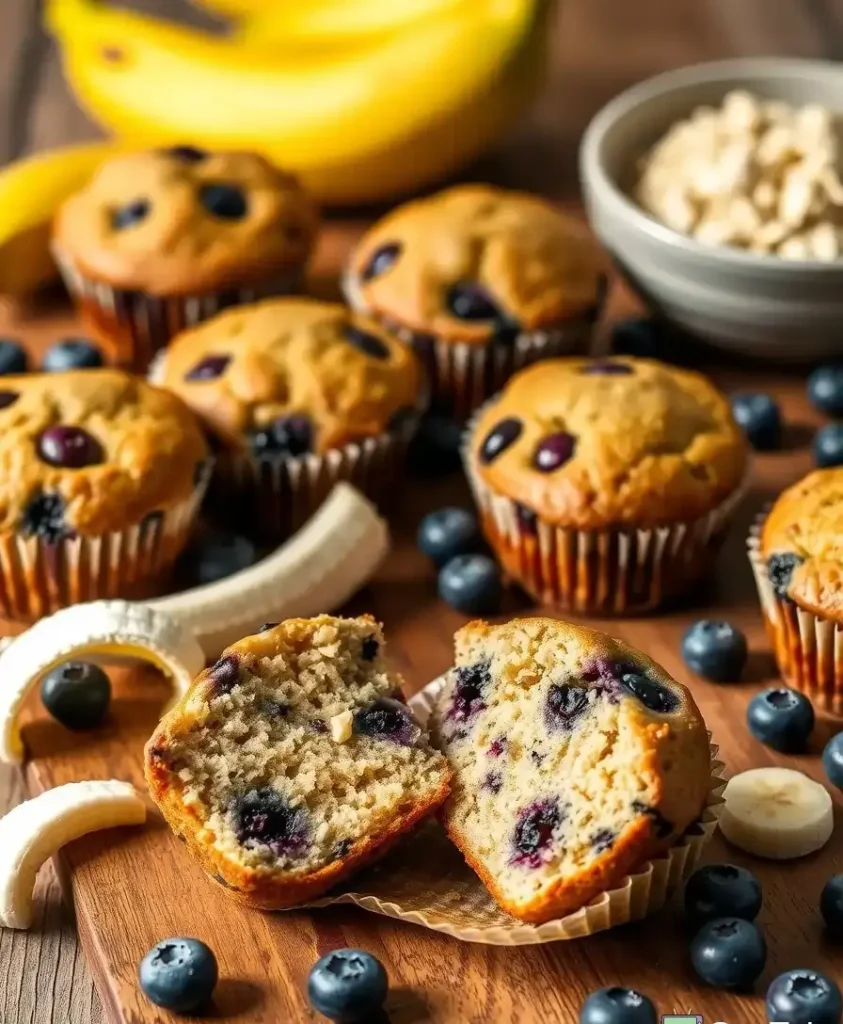 Banana Blueberry Muffins with Kodiak Mix