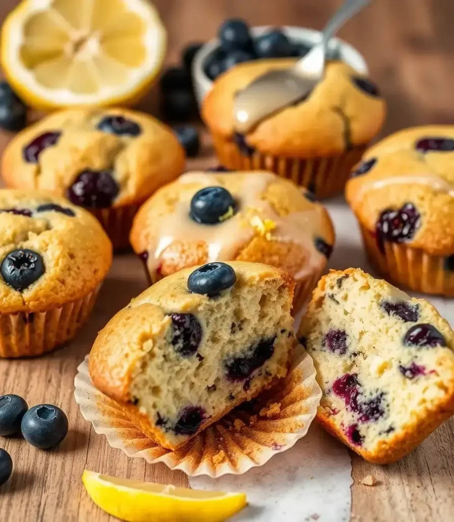 Lemon Blueberry Protein Muffins