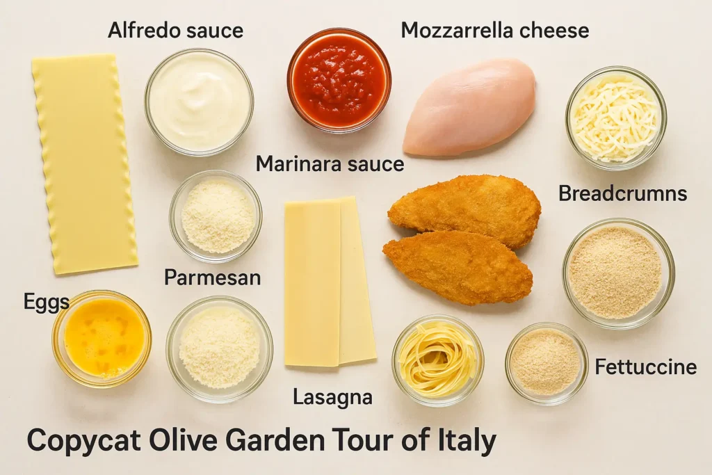 Copycat Olive Garden Tour of Italy Recipe ingredients