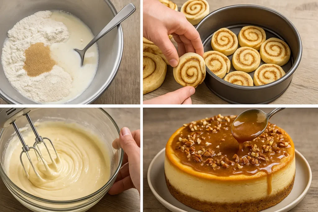 Cinnamon Roll Honeybun Cheesecake