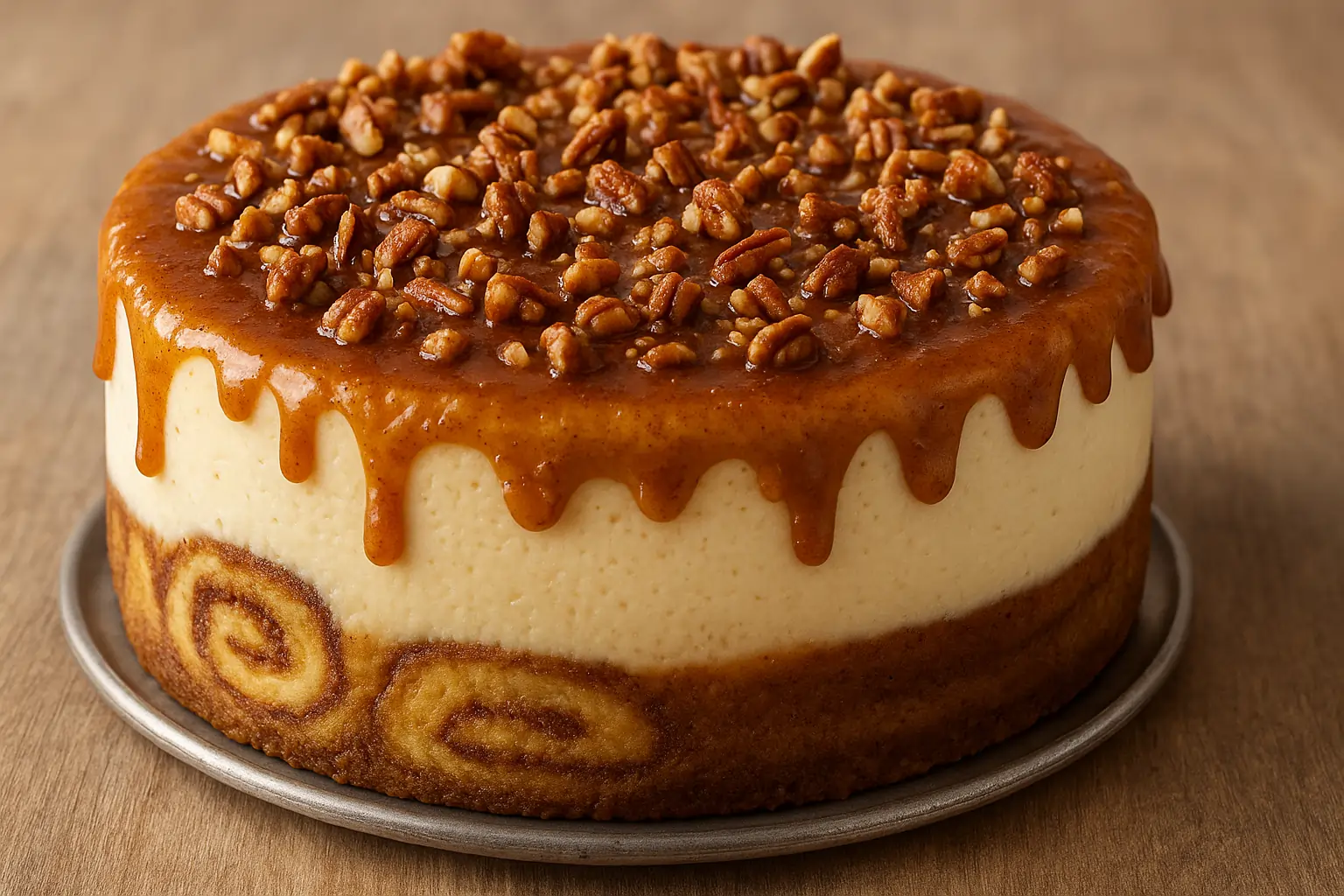 Cinnamon Roll Honeybun Cheesecake