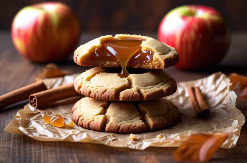 Apple Cider Cookies with Caramel Filling