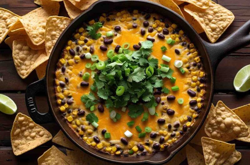 Cheesy Roasted Corn and Black Bean Dip Recipe