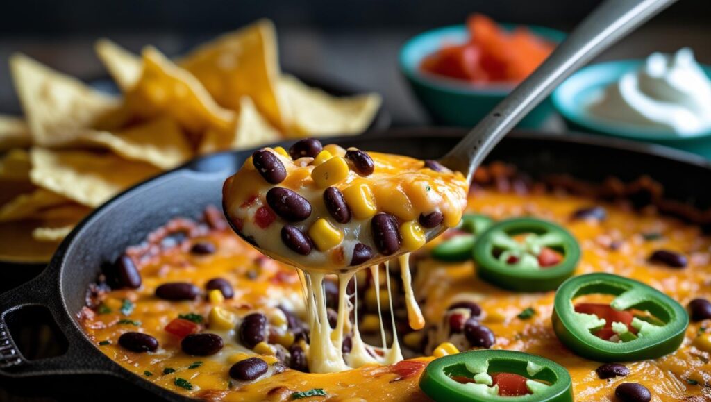 why you will love Cheesy Roasted Corn and Black Bean Dip
