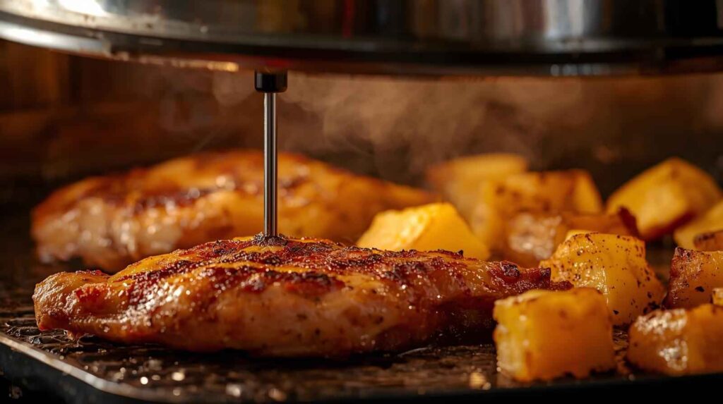 Cooking Time & Temperature Tips of  Griddle BBQ Chicken and Potatoes Recipe