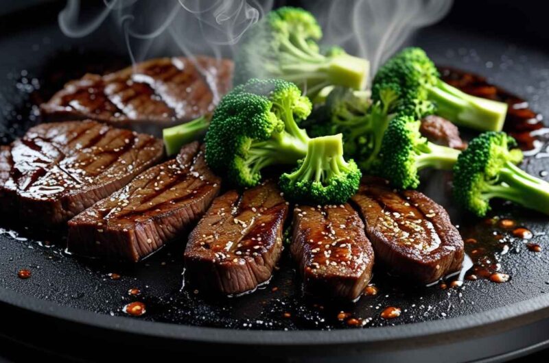 Griddle Teriyaki Steak and Broccoli Recipe