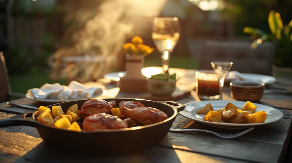 Griddle BBQ Chicken and Potatoes Recipe