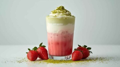 Copycat Starbucks Strawberry Matcha Strato Frappuccino Recipe
