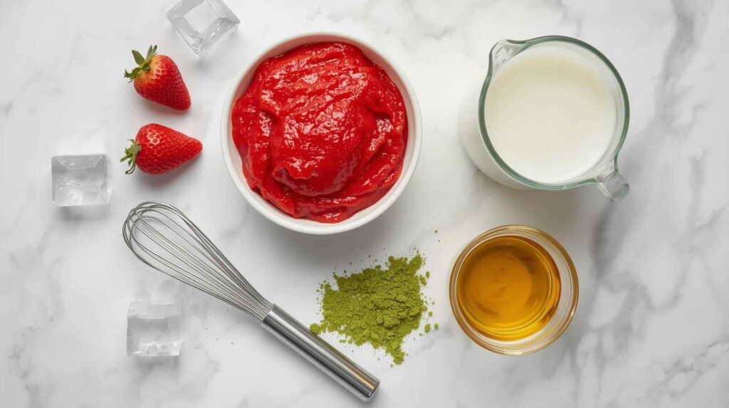 Ingredients You’ll Need Starbucks Strawberry Matcha Strato Frappuccino