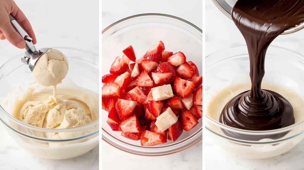 Step-by-Step Instructions for Dipped Strawberry Cheesecake Blizzard 