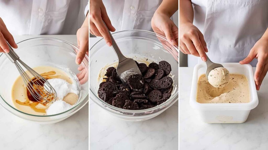Step-by-Step Instructions of Ben and Jerry Milk and Cookies Ice Cream